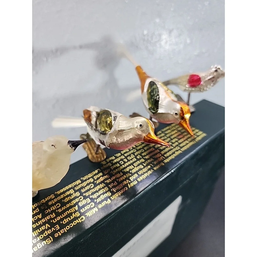 Vintage 1920's Mercury Glass Clip On‎ BIRD ORNAMENT With Tail 6